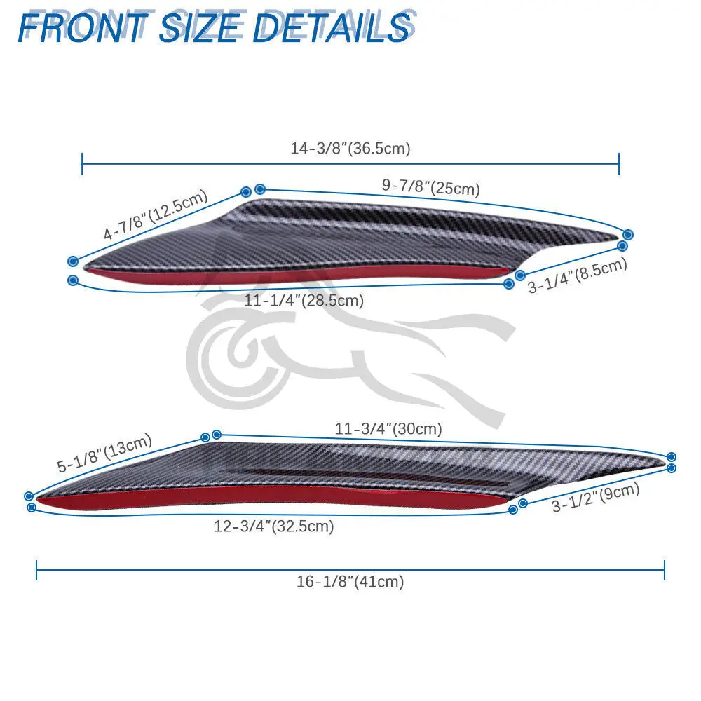 Car Front Bumper Canard Splitter Lip Diffuser Splitter Scratch Protector Guard Cover Carbon Fiber