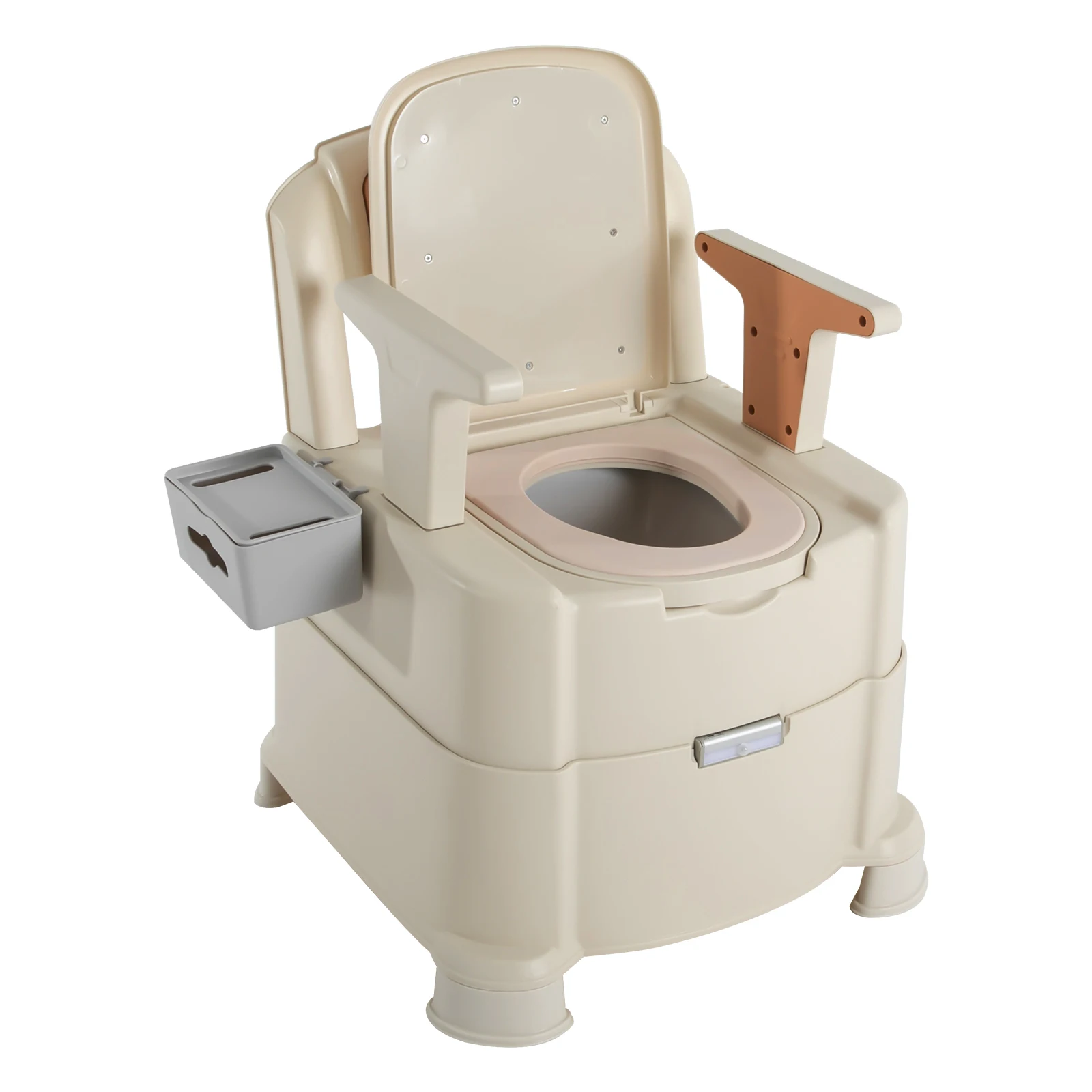 Portable Bedside Toilet with Sensor Night Light 5