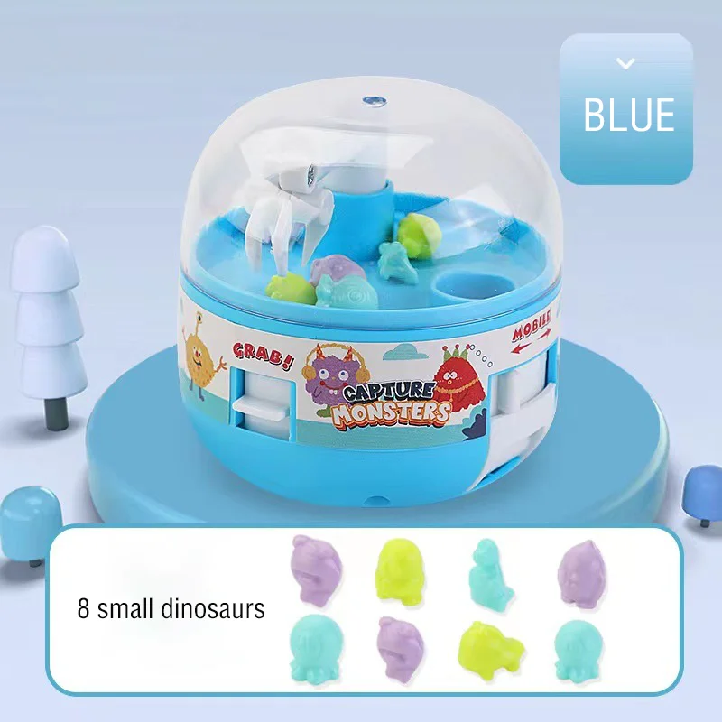 Çocuk Mini pençe makinesi otomat Mini dinozor ile 3 yaş üstü çocuklar için stres giderici oyuncaklar için uygun