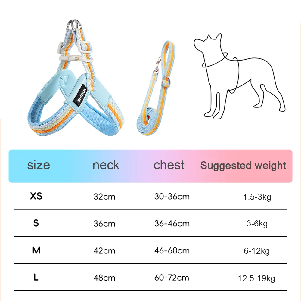 Reflective Y-shape Dog Harness & Backpack Set - Pastel No-pull Vest_voghion.com