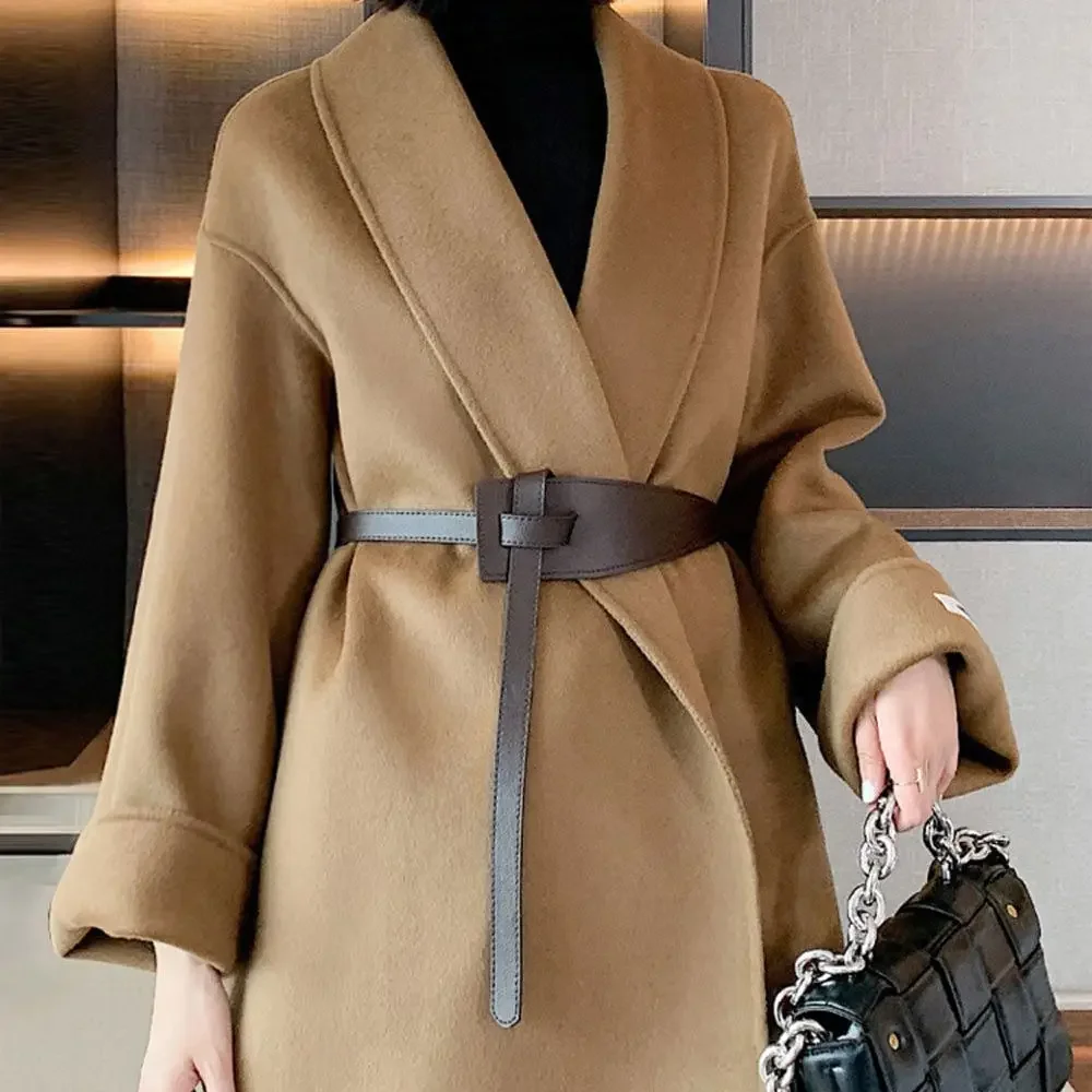 Designer Belts for Women Girdles High Quality Knot Soft Pu Leather Long Cummerbunds Wide Coat Ceinture Dress Waistband Cintos - 2