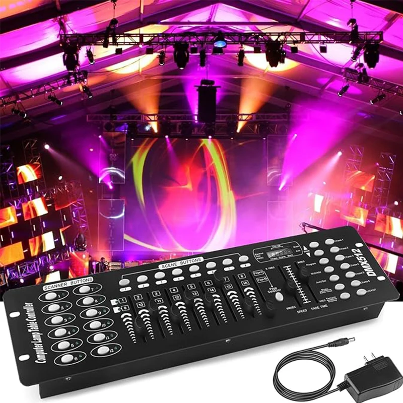 Yiflamefly AC 100-240V Black Grand Console DMX and MIDI Operator 192 Channel Light Controller for Live Concerts KTV DJs Clubs 1