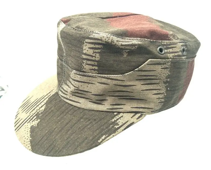 TOMBJ. WWII GERMAN ARMY SWAMP CAMO FIELD HAT MILITARY CAMOUFLAGE MILITARY CAP COLLECTION WAR REENACTMENTS