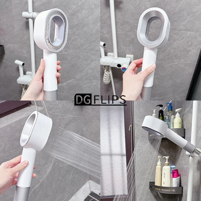 ตัวกรองหรูหราสําหรับหัวฝักบัว ตัวกรองคาร์บอนไฟเบอร์เอาต์พุตสูง ตัวกรองน้ําอาบน้ําเพื่อขจัดคลอรีนฟลูออไรด์และน้ํากระด้าง 2