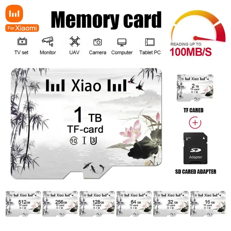 

For Xiaomi SD/TF Flash Memory Card 2TB Micro TF SD Card 1TB Class10 Mini SD Card 512GB SD Memory Card 256GB 128GB For Drone Ps4