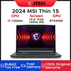 2024 MSI Thin 15 Gaming Notebook 15.6 Inch 2.5K FHD 144Hz IPS Screen Netbook i7-12650H 32GB 2TB SSD RTX4050 Laptop Computer PC 1