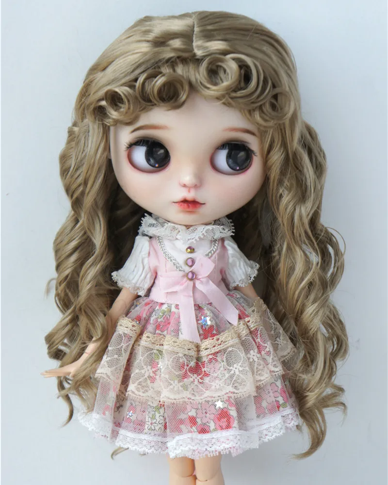 

JD276 1/4 1/3 MSD SD Blythes Synthetic Mohair BJD Wig Long Princess Curly Doll Hair 7-8inch 8-9inch 9-10inch Doll Accessories