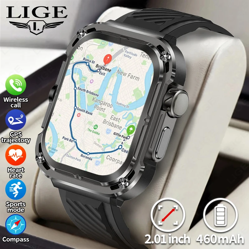 New GPS Track Smart Watch Men Compass 460mAh Large Battery Sport