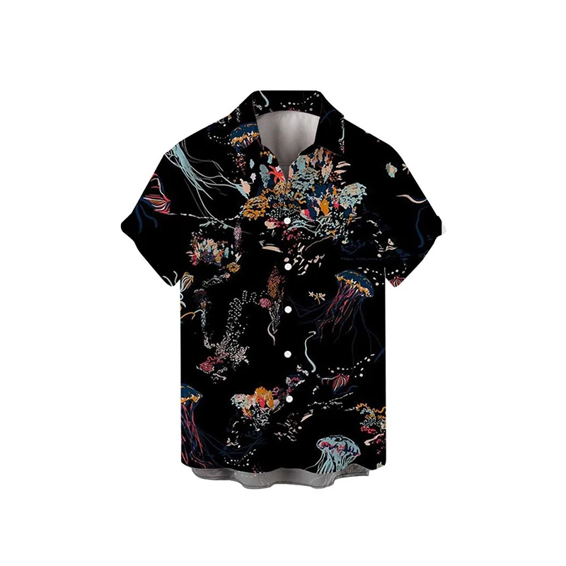 thumbnail image 1 of Camisas casuales de verano para la playa para hombre, camiseta con botones de manga corta con estampado 3D de animales, para hombre, Hemd Sommer Herren, 1 of 5