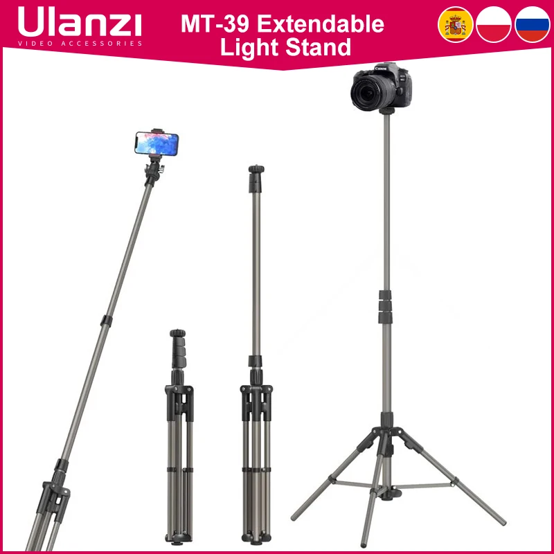 

Ulanzi MT-39 Extendable Light Stand 190cm Studio Photo Studio Tripods Vlog Livestream Youtube Video Lighting Tripod