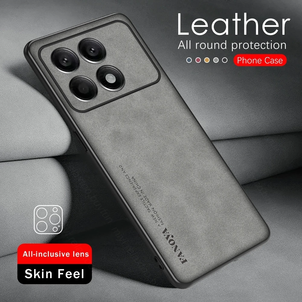 Poko-Little-X6Pro-Case-Lambskin-Leather-Back-Lens-Protect-Cover-For ...