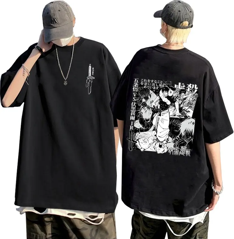 

Japanese Anime Jujutsu Kaisen Fushiguro Toji Double Sided Printing T-shirt Male Manga T Shirts Unisex Fashion Oversized Tshirt