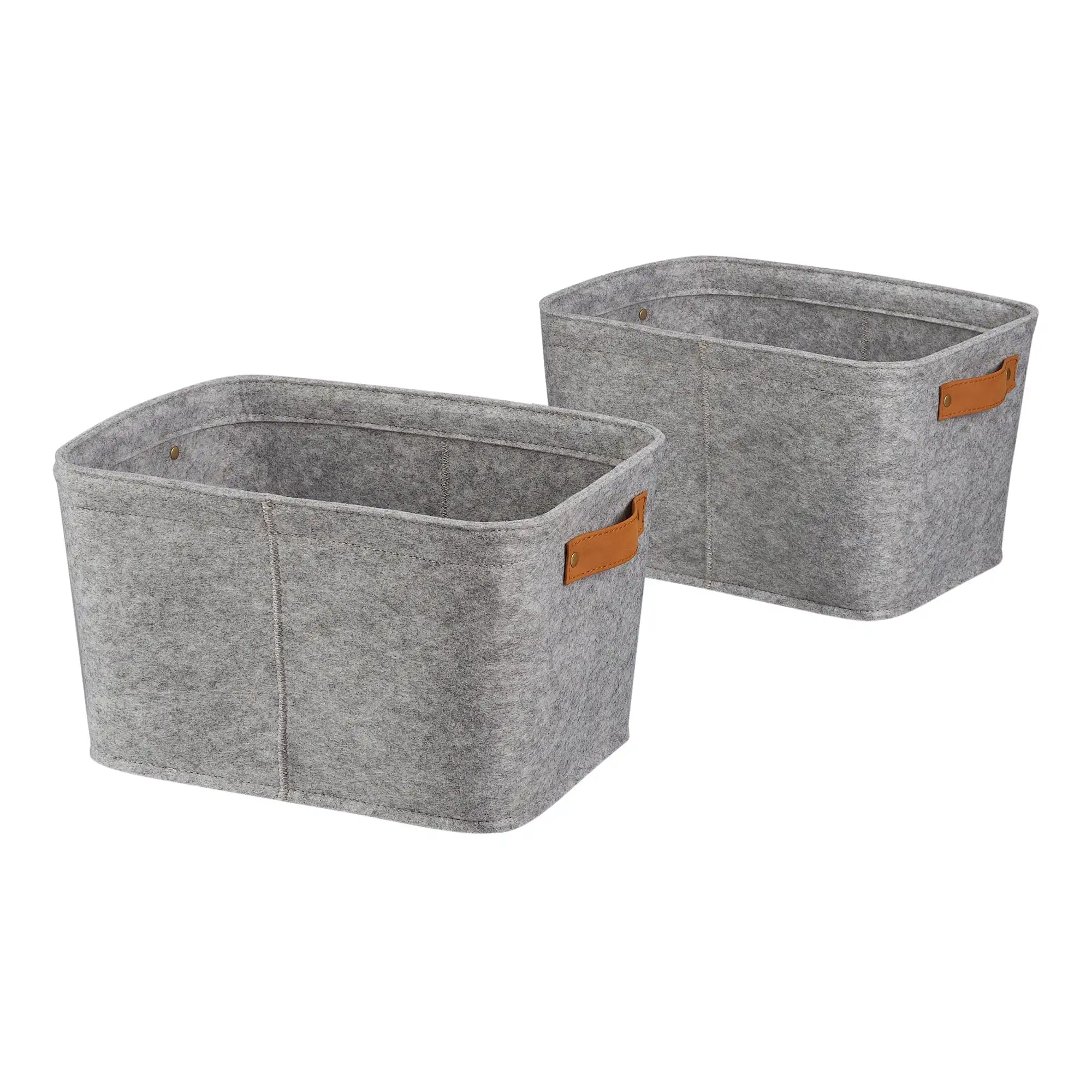 

Small Felt Basket, Light Grey, Set of 2, Home Organization and Storage
