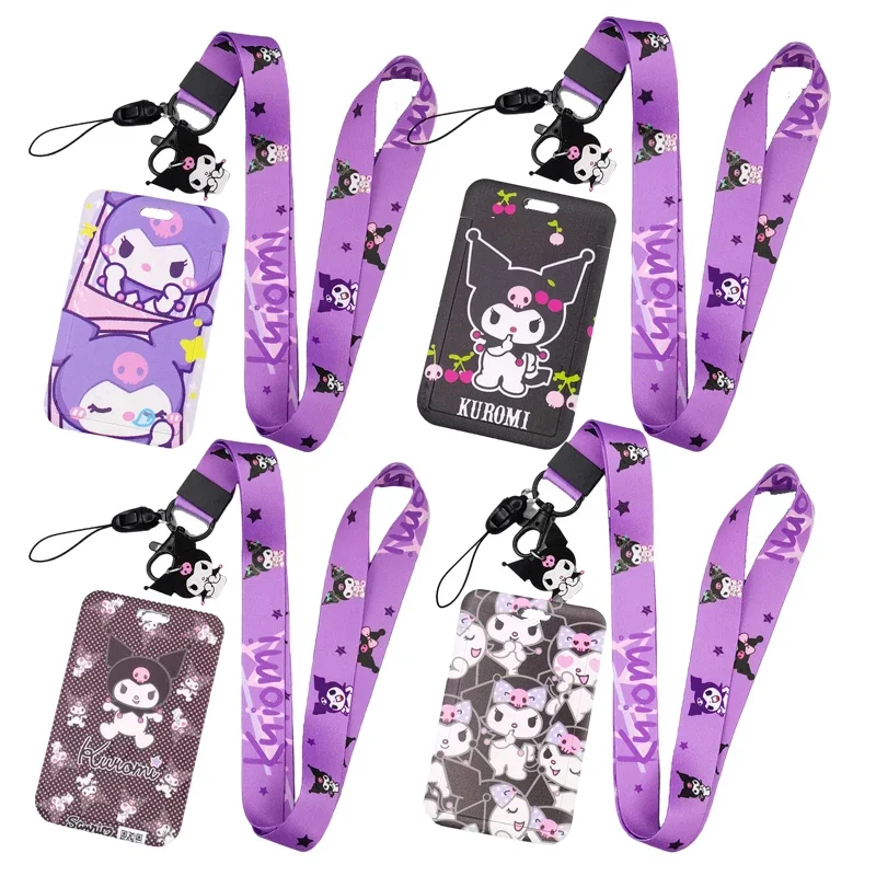 Card holder Cartoon Kawayi Cute Kuromi Melody Purin Dog Kt Cat Bank Credit ID Card Student Bus Card Holders Storage Protective Shell Pendant