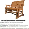 Patio Glider with Cup Holders, High Roll Back and Deep Contoured Seat,Heavy Duty 800 Lb (Cedar Tone, 2-Seater)  furniture 4