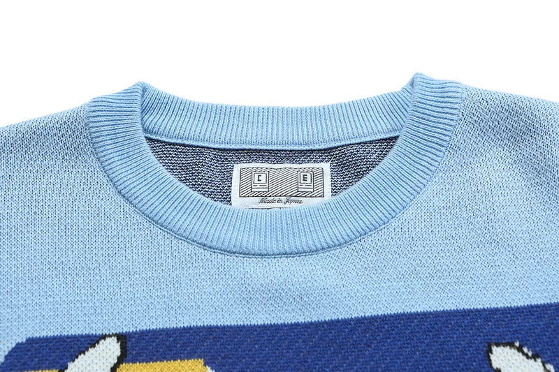 Blue CAVEMPT C.E Cartoon Pattern Sweater Men Woman 1:1 Top Quality Crewneck Jacquard Cav Empt Pullovers winter sweater for men