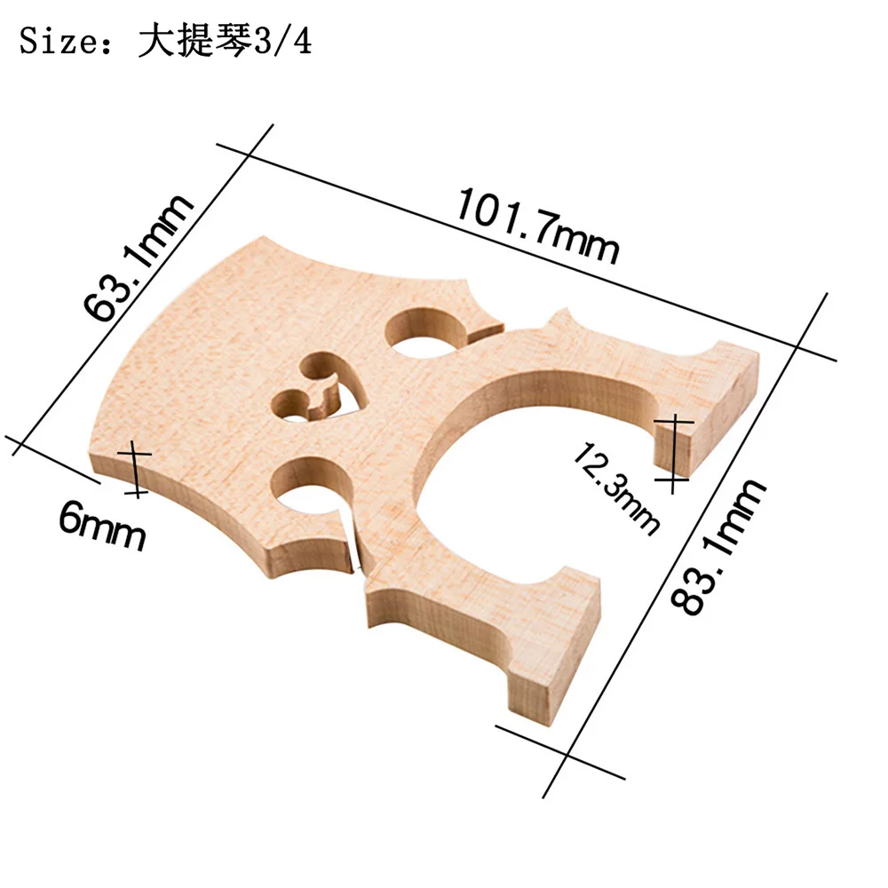 Cello Bridge Various Sizes Cello Bridge Fitting For 4/4 3/4 1/2 1/4 1/8 Wooden Material Parts Professional Musical Accessories