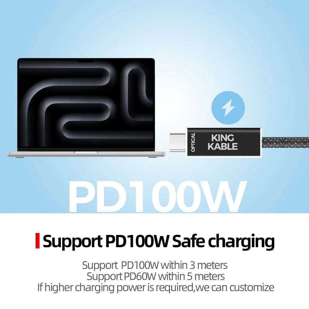 King Kable 4k144 KING KABLE Active Optical Fiber Cable 32Gbps 8K60