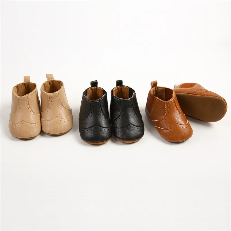 

Baby Girls Boots Fashion PU Soft Sole Non-slip First Walkers Toddlers Girl Elastic Ankle Length Shoes for Fall Winter