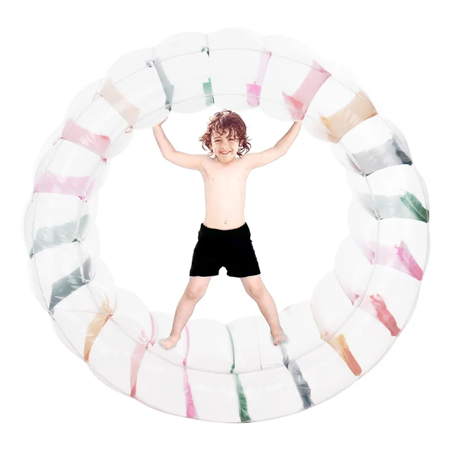 40 Inch Large Inflatable Water Wheel Roller Float Colorful Pool Float Kids Indoor Outdoor Pool Lake Beach Backyard 3