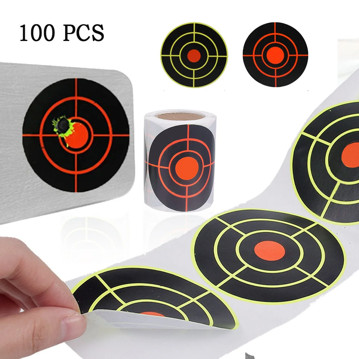 

100 шт., самоклеящиеся наклейки для стрельбы, 3 дюйма
