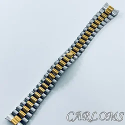 Premium Two - Tone Gold/Rose Gold Solid Stainless Steel Bracelet - 20mm 904L Presidential Design (Silver Gold)