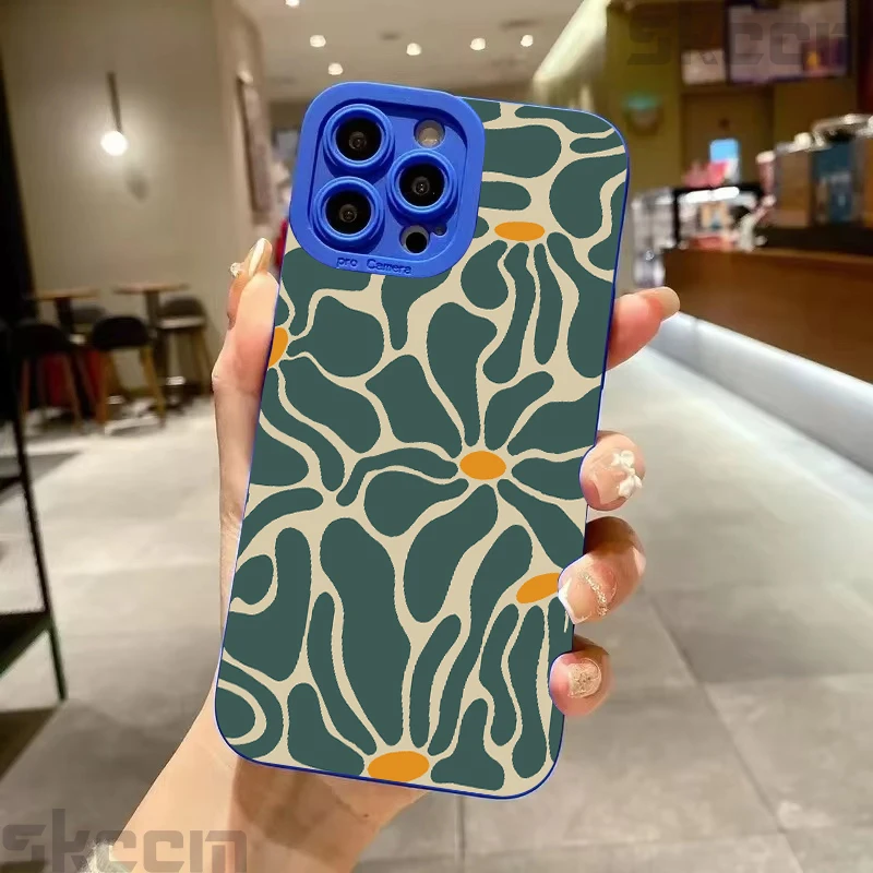 Green Floral Geometric Patchwork Phone Case Cover
