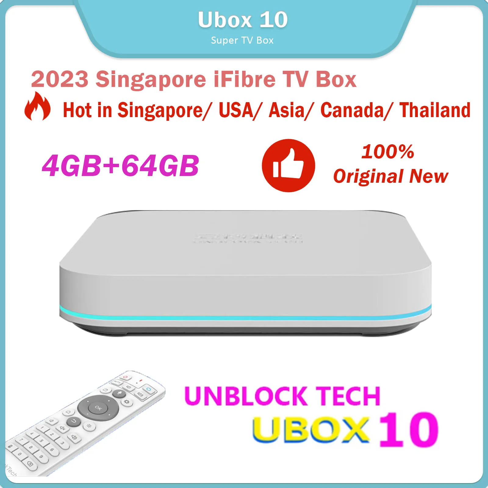 2023NewArrivalUnblocktvboxSingaporeUnblockTechUBOX10PROAsia
