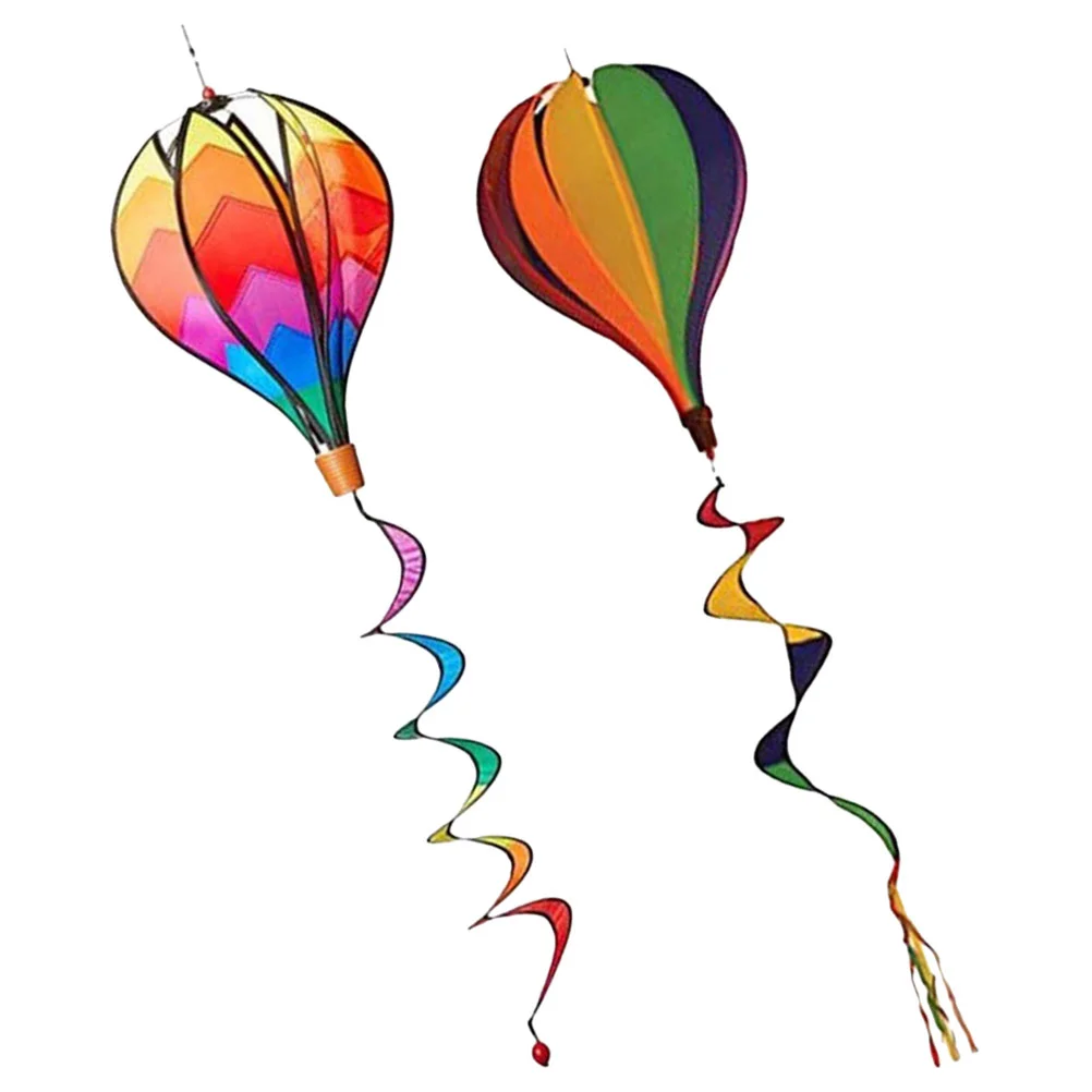 

2pcs Hot Air Balloon Pendants Rotation Wind Spinners Garden Lawn Yard Ornament