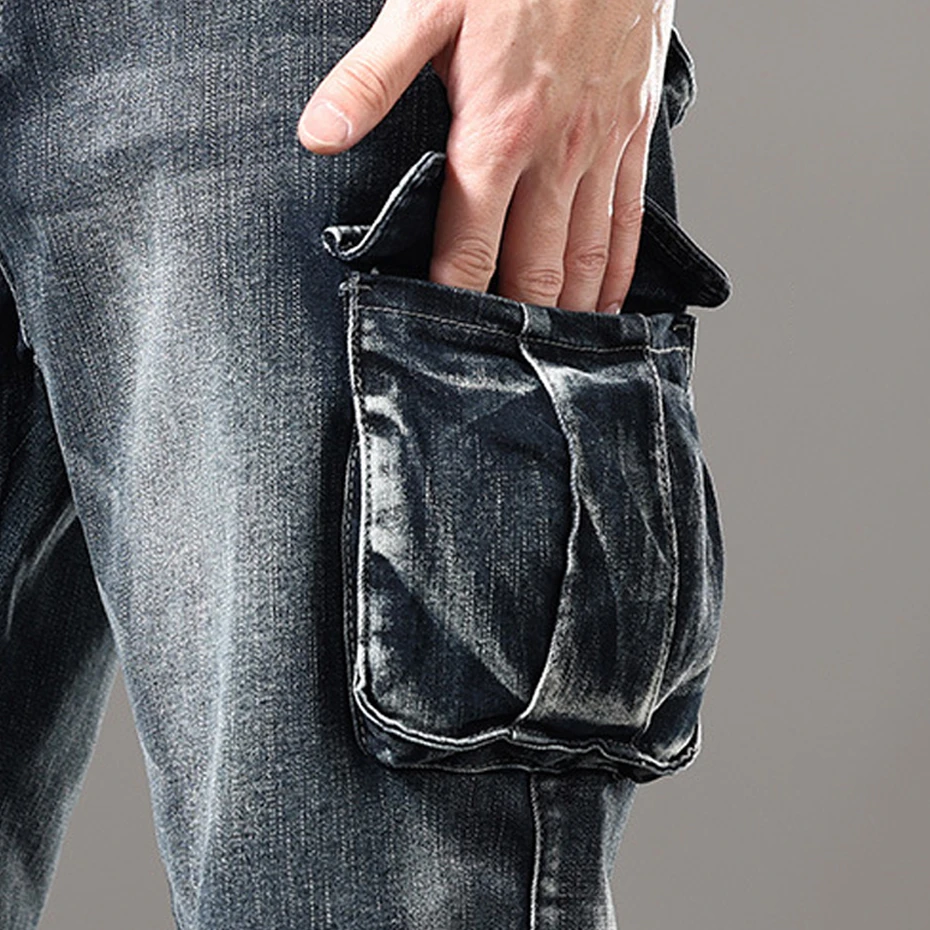 Denim Shorts Men Summer Jeans Shorts Baggy Cargo Fashion Streetwear Short Pants Plus Szie 44