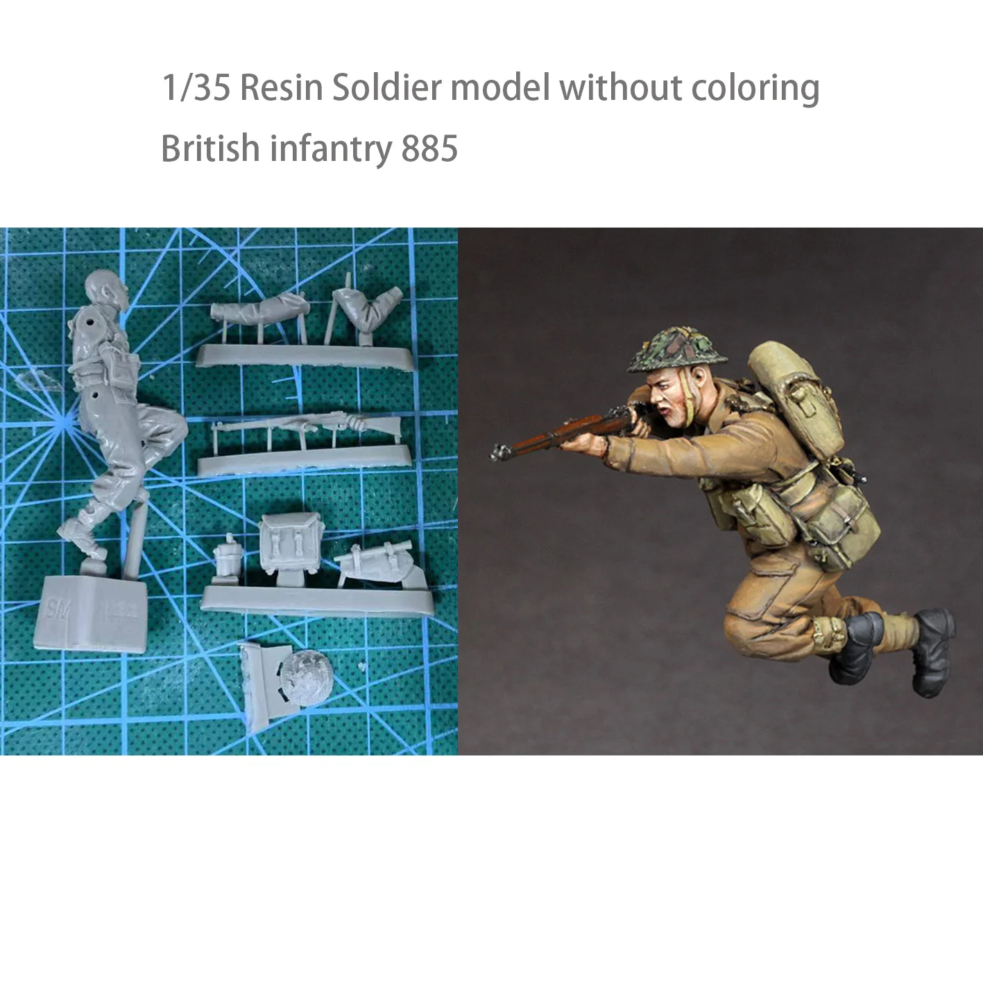 

Модель солдата из смолы 1/35 без окраски британская пехота 887