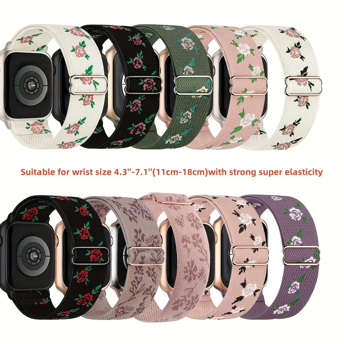 Pack of 10 Adjustable Nylon Solo Loop Bands - Stretchy Braided Sport Design