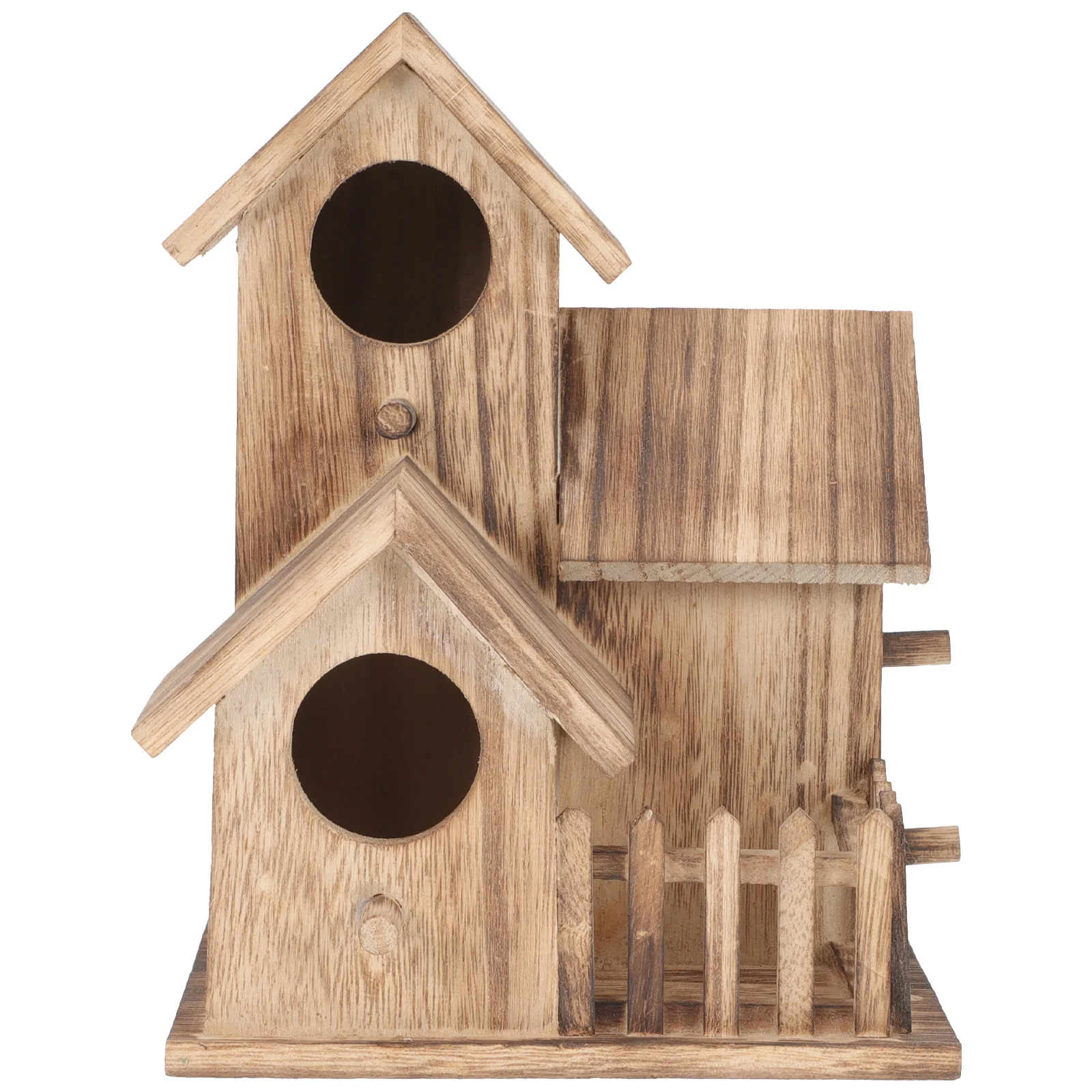 

Free Standing Bird Feeder Birds Winter Wooden Nest Cockatiel Nesting Cottage outside Toys