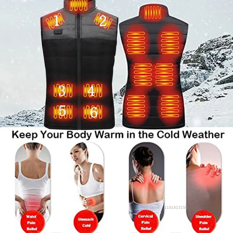 17 Area Usb Heated Jacket Men Heated Vest For Women Heating Vest Tactical Down Jacket Bodywarmer Usb Fishing Wear