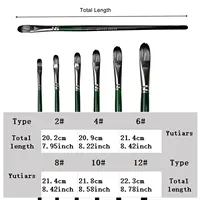 6pcs Professional Artist Paint Detail  Brushes, Anti-Shedding Nylon Bristles，Wooden Handles, for Acrylic, Oil & Watercolor Paint 2