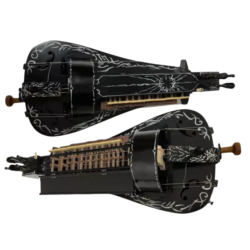 Black color Solid wood 6 strings 24 keys Hurdy Gurdy,Pretty Maple wood back