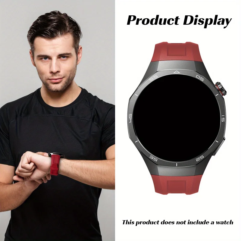 Breathable Multi-Color Silicone Watch Strap, 22mm, Sporty Business Style