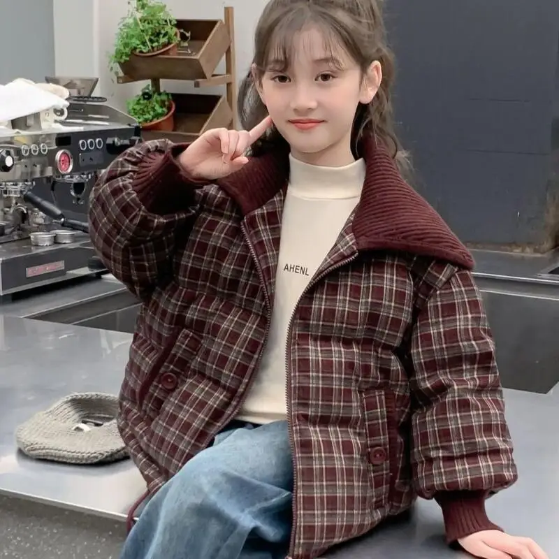 소녀용 솜 패딩 재킷 가을 겨울 두꺼운 지퍼 재킷 코트 어린이 보온 귀여운 패션 신상 캐주얼 의류