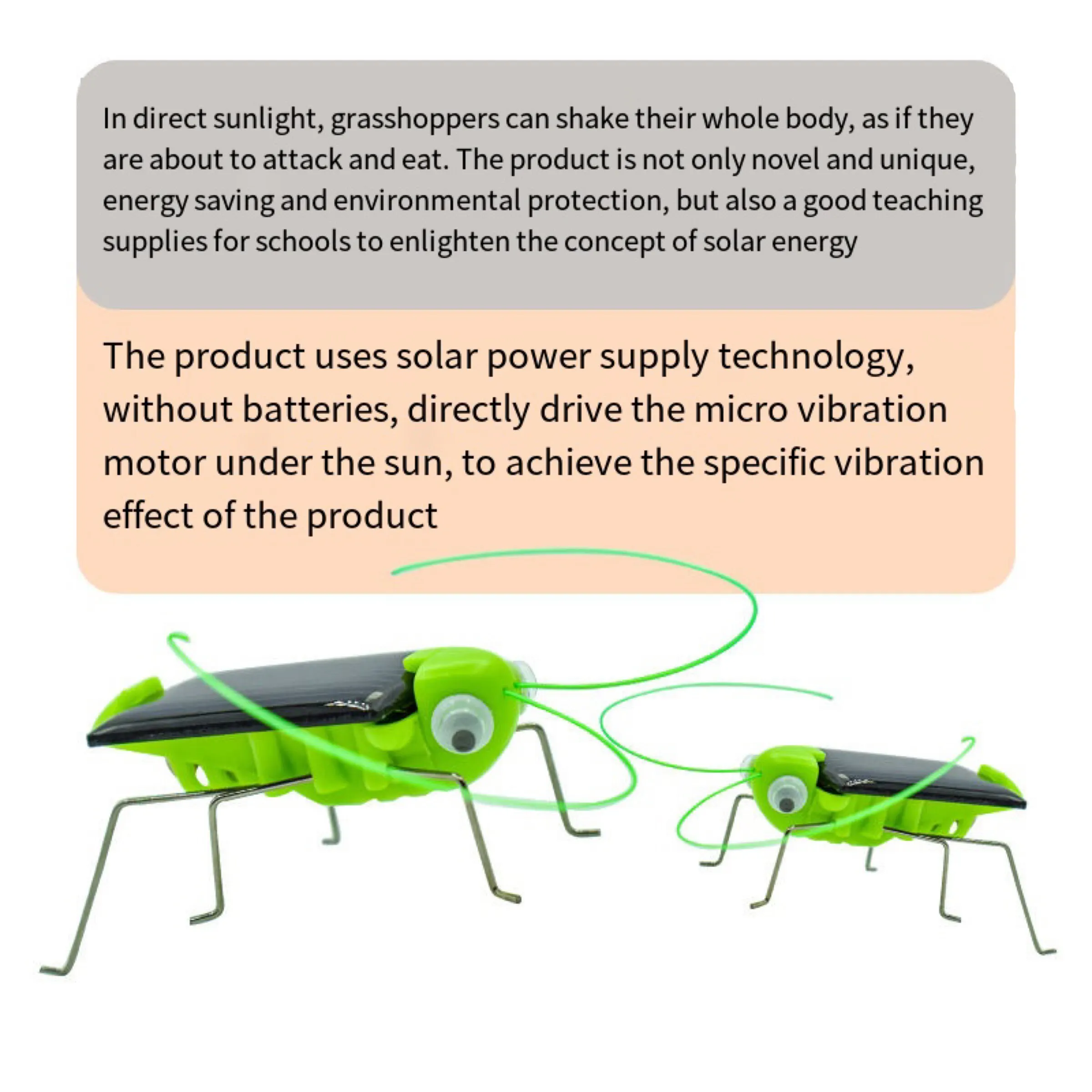 Solar Grasshopper Toy Puzzle Children Selected Gift Simulation Insect Gift Boys And Girls Science Education Funny Moving Toy Kid - Image 3