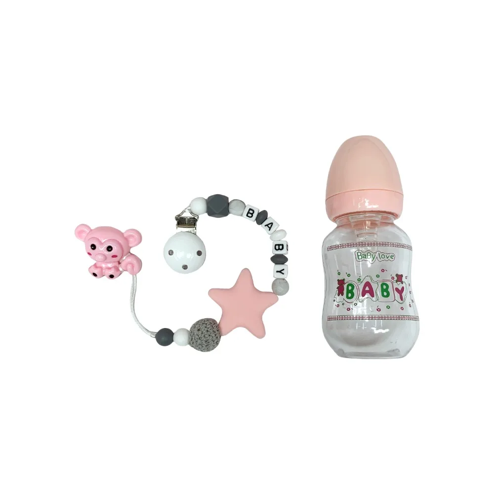Silicone Reborn Doll Accessories Non-magn Pacifier baby's feeding bottle real accessories Set includes 1 Picifie, 1 bottle