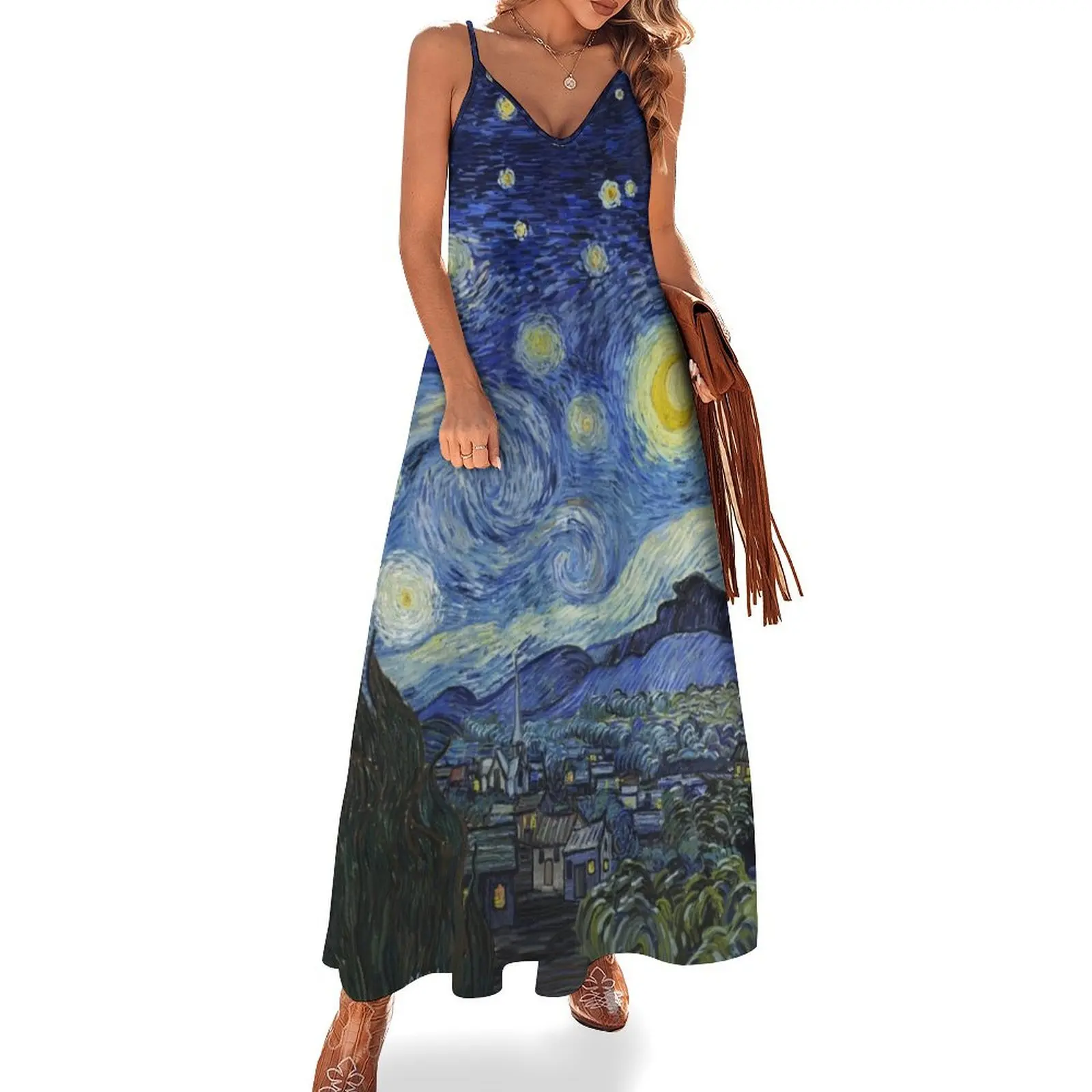 The Starry Night Panorama Sleeveless Dress african dresses for woman elegant dresses plus sizes