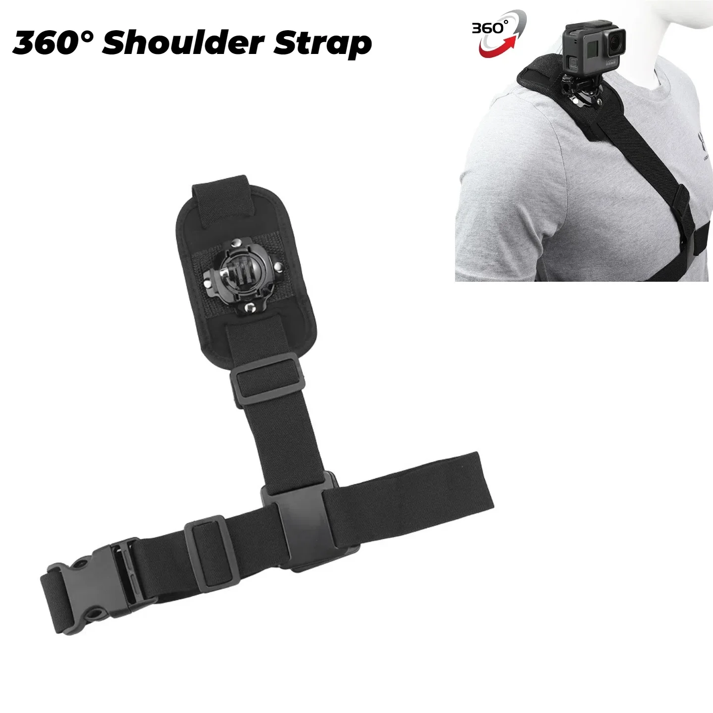 Sangle d'épaule pour GoPro Hero 13-3, Noir, Réglable