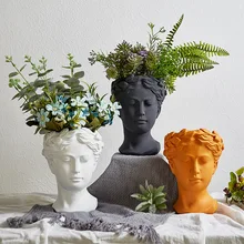  Venus statue flowerpot silicone mold Greek goddess vase resin concrete silicone mold Succulents plant flower pot mold clay mold 
