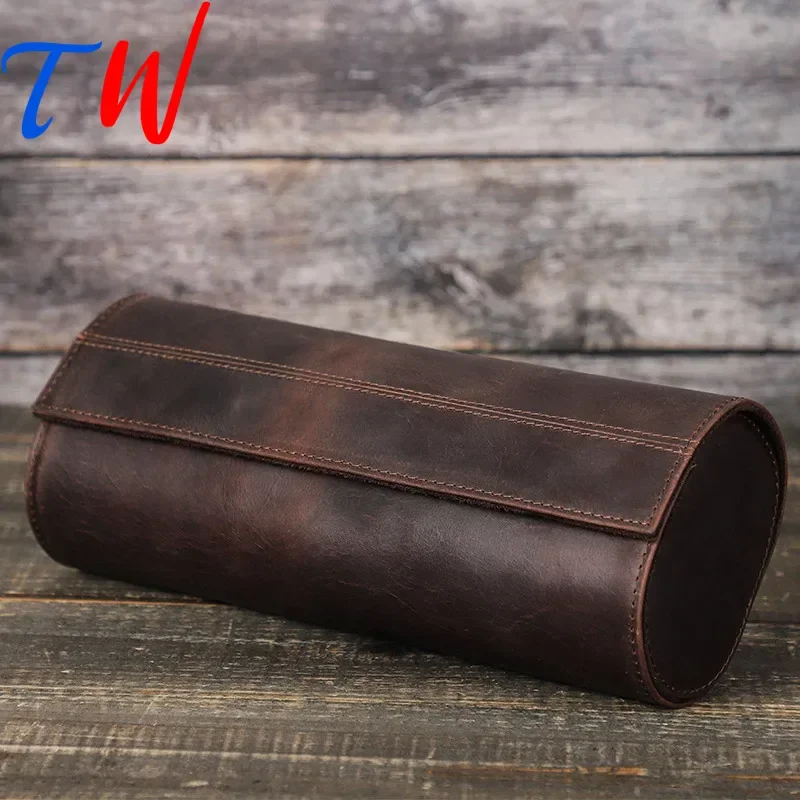 Classics Watch Case Portable Detachable Outdoor Exploration Travel Genuine Leather Free Customization Watch Organizer Box