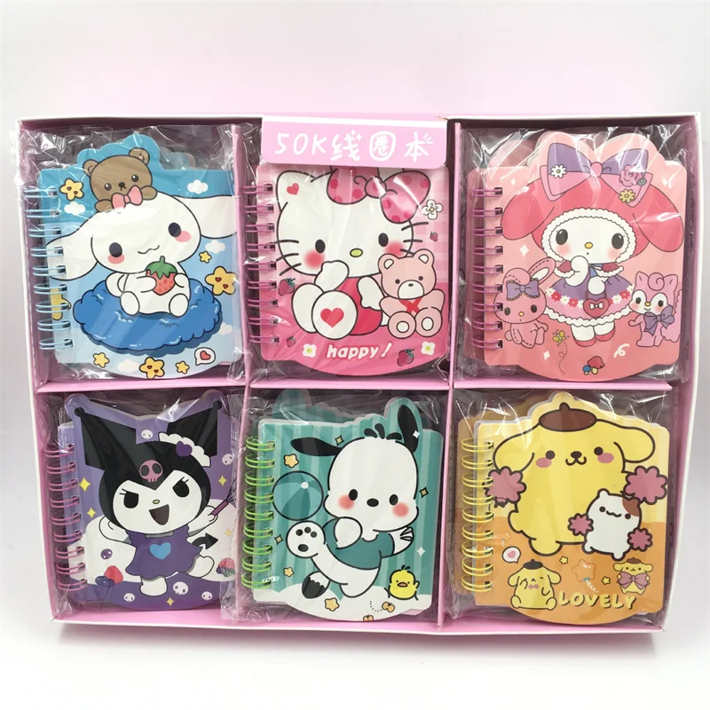 

Блокнот Sanrio Melody Cinnamoroll почтовый, милый мини портативный блокнот для записей, дневник, ежедневник, канцелярские принадлежности, подарок, школьные принадлежности, 12 шт./партия