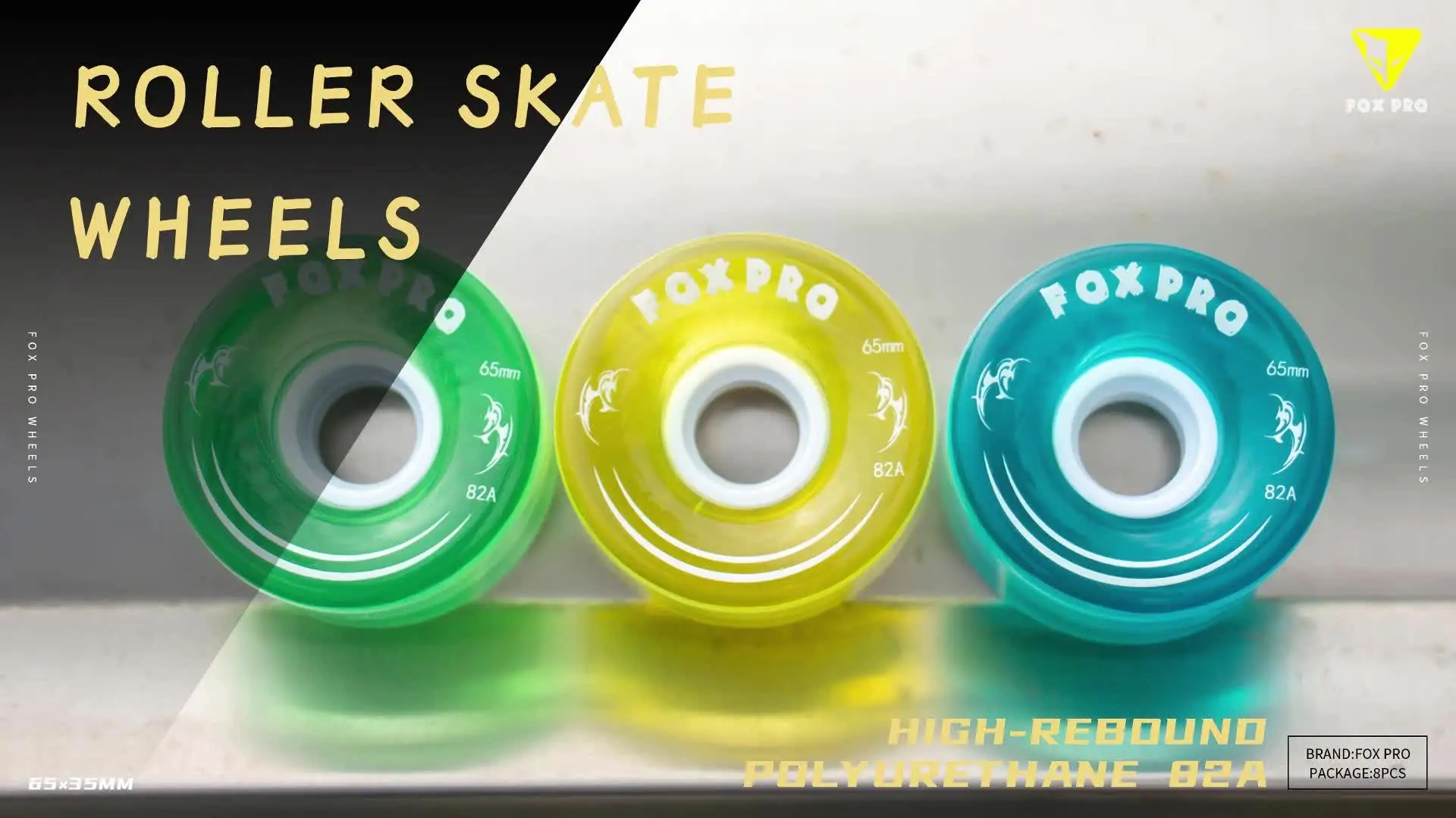Outdoor Quad Roller Wheels 78A - Pulse Lite - 62x33 Lime - 1 Pack - 4 Wheels