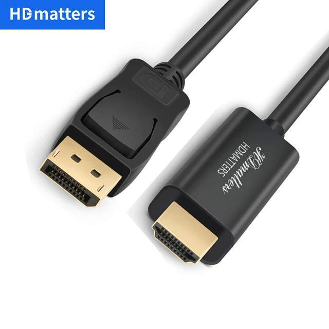 Câble 4K Displayport vers HDMI, 5m DP vers HDMI HDTV, pour PC HP Dell  Lenovo Bali, moniteurs d'ordinateur portable - AliExpress