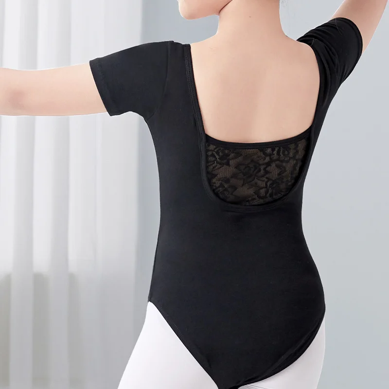 Leotardos de Ballet negros para niñas, Ropa de baile con empalme