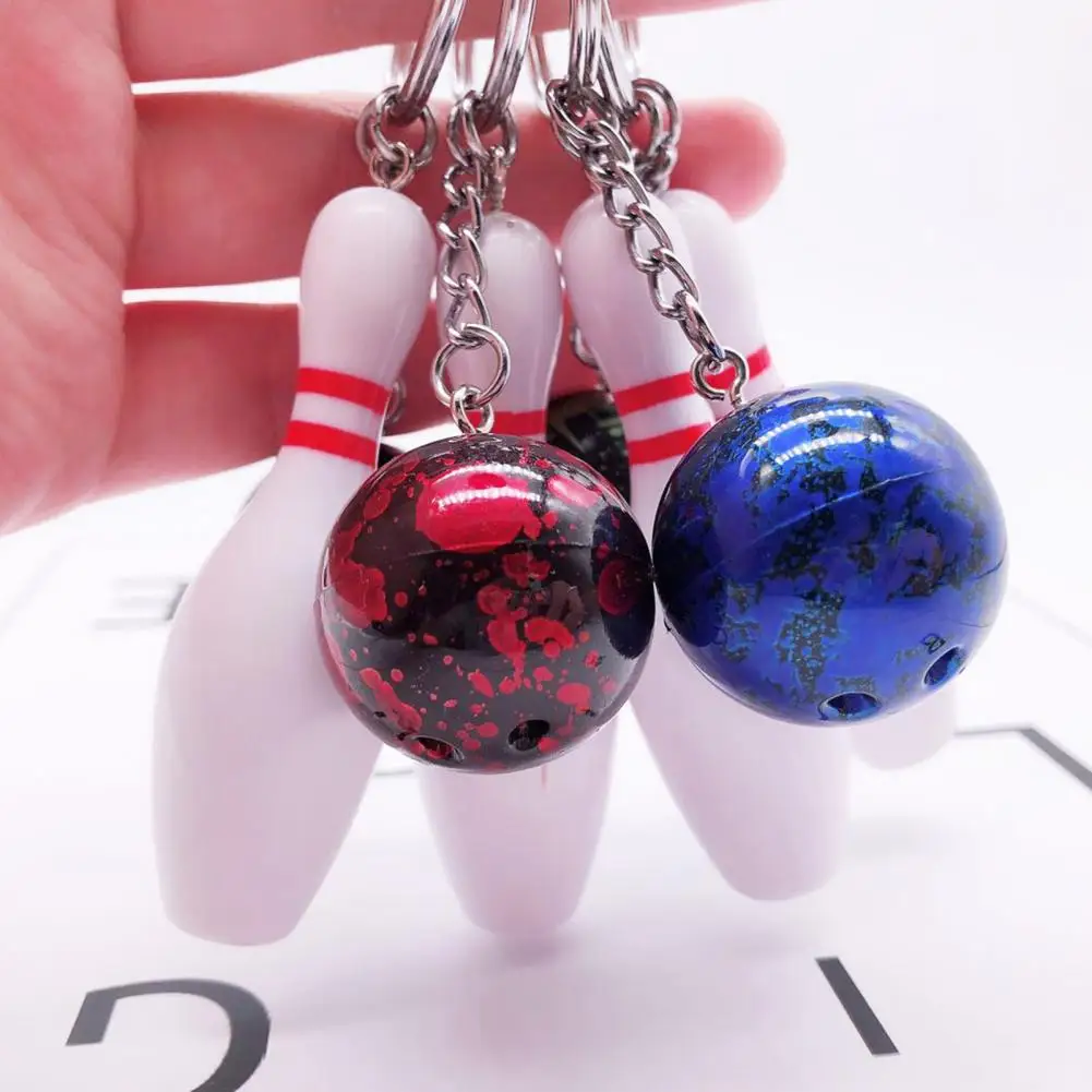 Handbag Backpack Car Key Chain Bowling Mini Ball Shape Man Women Key Ring Ornament Sports Keyring Pendant Gift bowling accessories