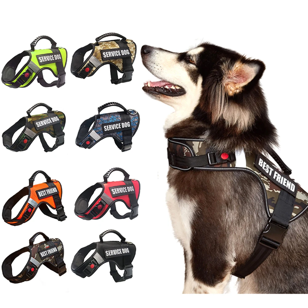 Military Training Style Nylon Pet Harness, Camouflage Dog Harness